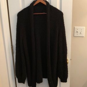 Oversized popcorn/open knit cardigan